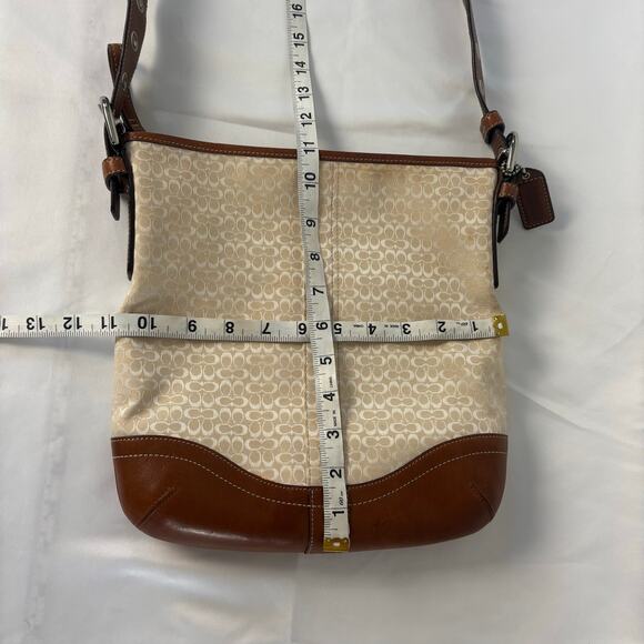 Coach Signature Demi Khaki Brown Leather Crossbody Shoulder Bag Crossbody F10944 - Picture 6 of 11